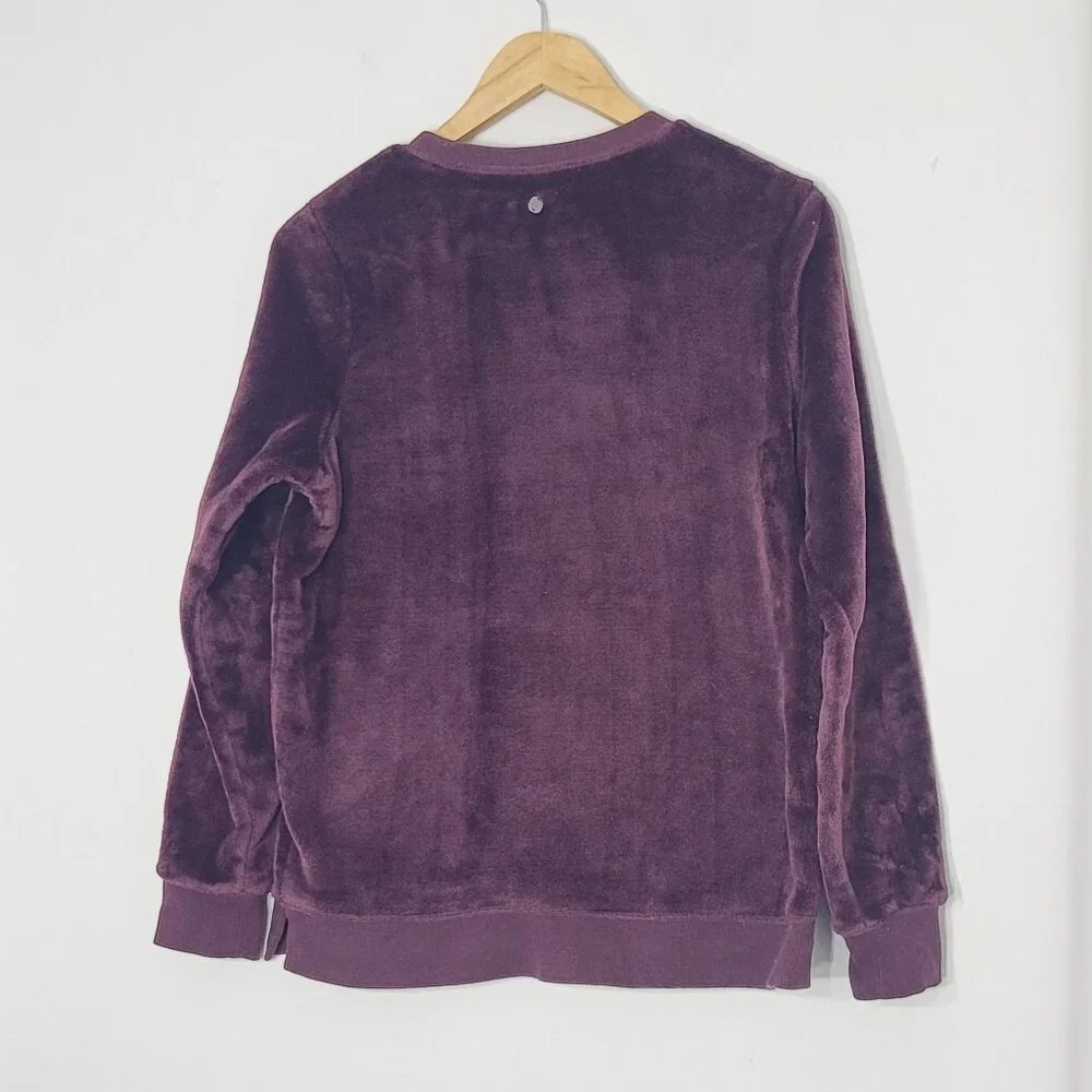 GAIAM Purple Maroon Long Sleeve Cozy Crew Neck Pullover Fleece Sweatshirt Medium - Picture 4 of 13